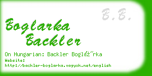 boglarka backler business card